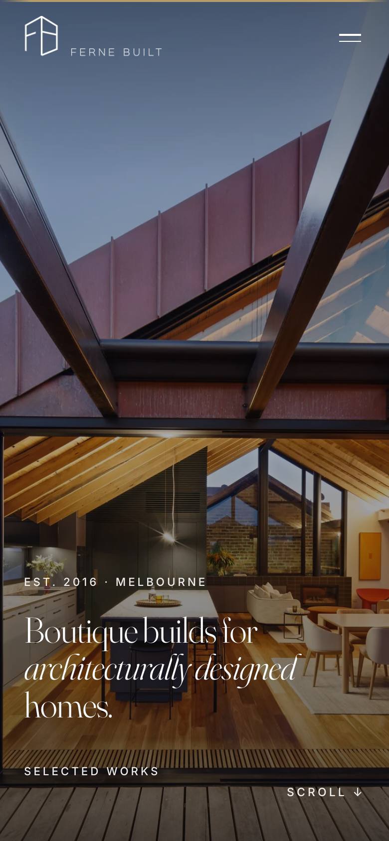 Ferne Built website on mobile