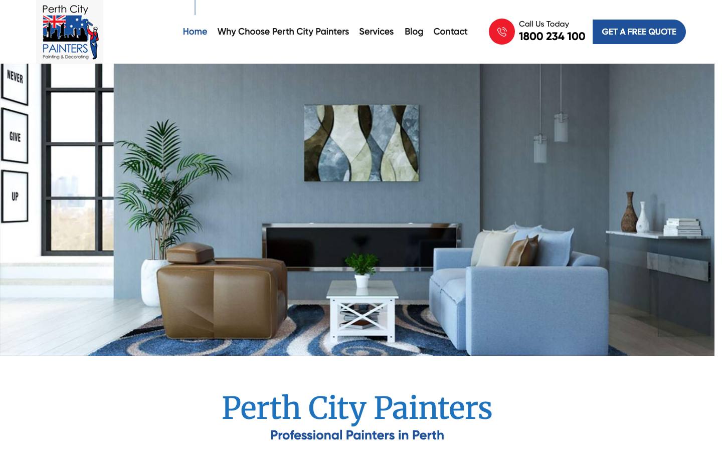 Perth City Painters website on desktop